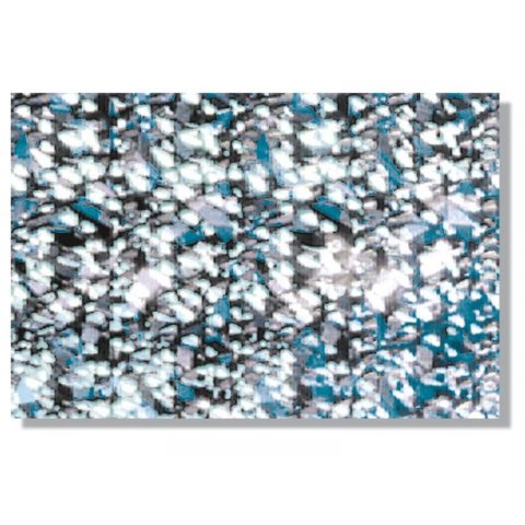 Pliego de lámina adhesiva holográfica 0,05 x 250 x 350 mm, plata acuario