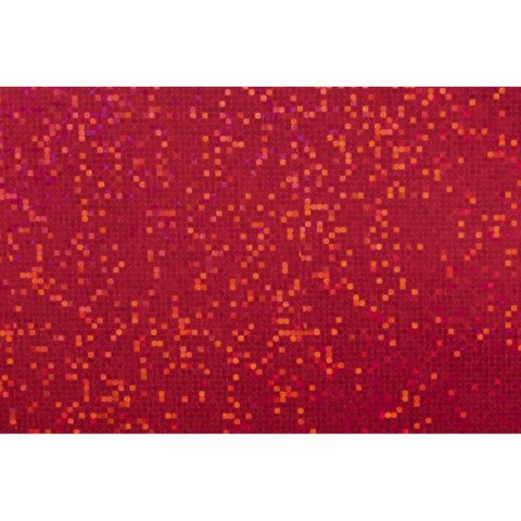 Holographic adhesive film, sheet 0.05 x 250 x 350 mm, red glitter