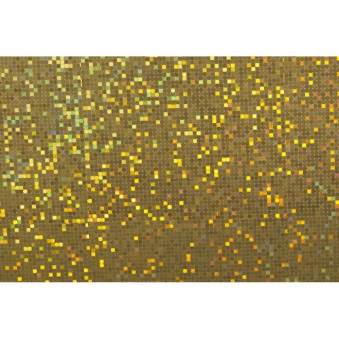Pliego de lámina adhesiva holográfica 0,05 x 250 x 350 mm, oro brillante