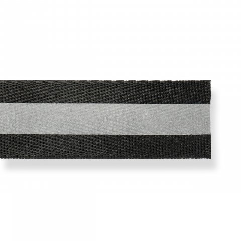 Reflexband zum Aufbügeln b = 25 mm, PES, silber/schwarz