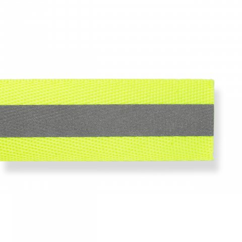 Iron-on reflecting tape w = 25 mm, PES, silver/neon yellow