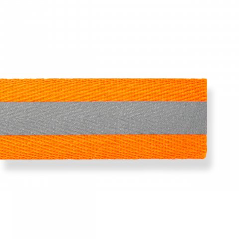 Reflexband zum Aufbügeln b = 25 mm, PES, silber/orange