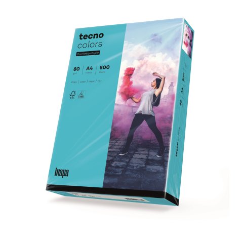 Papel de copia de color 80 g/m², 210 x 297 DIN A4 SB, azul, 500 hojas