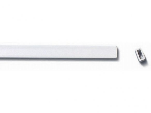 Tubo rectangular de ASA, blanco