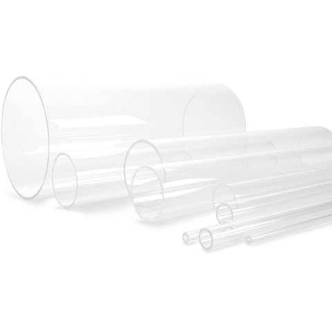 Tubo redondo de vidrio acrílico XT, incoloro ø 3,2 x 1,5  l=760