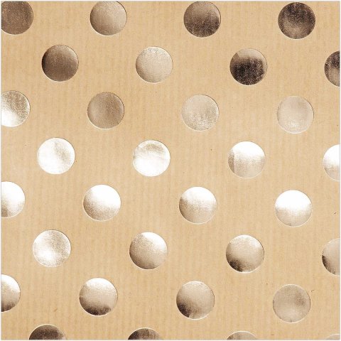 Paper Poetry gift wrap paper roll, dots 200 x 70 cm, kraft (62.56)