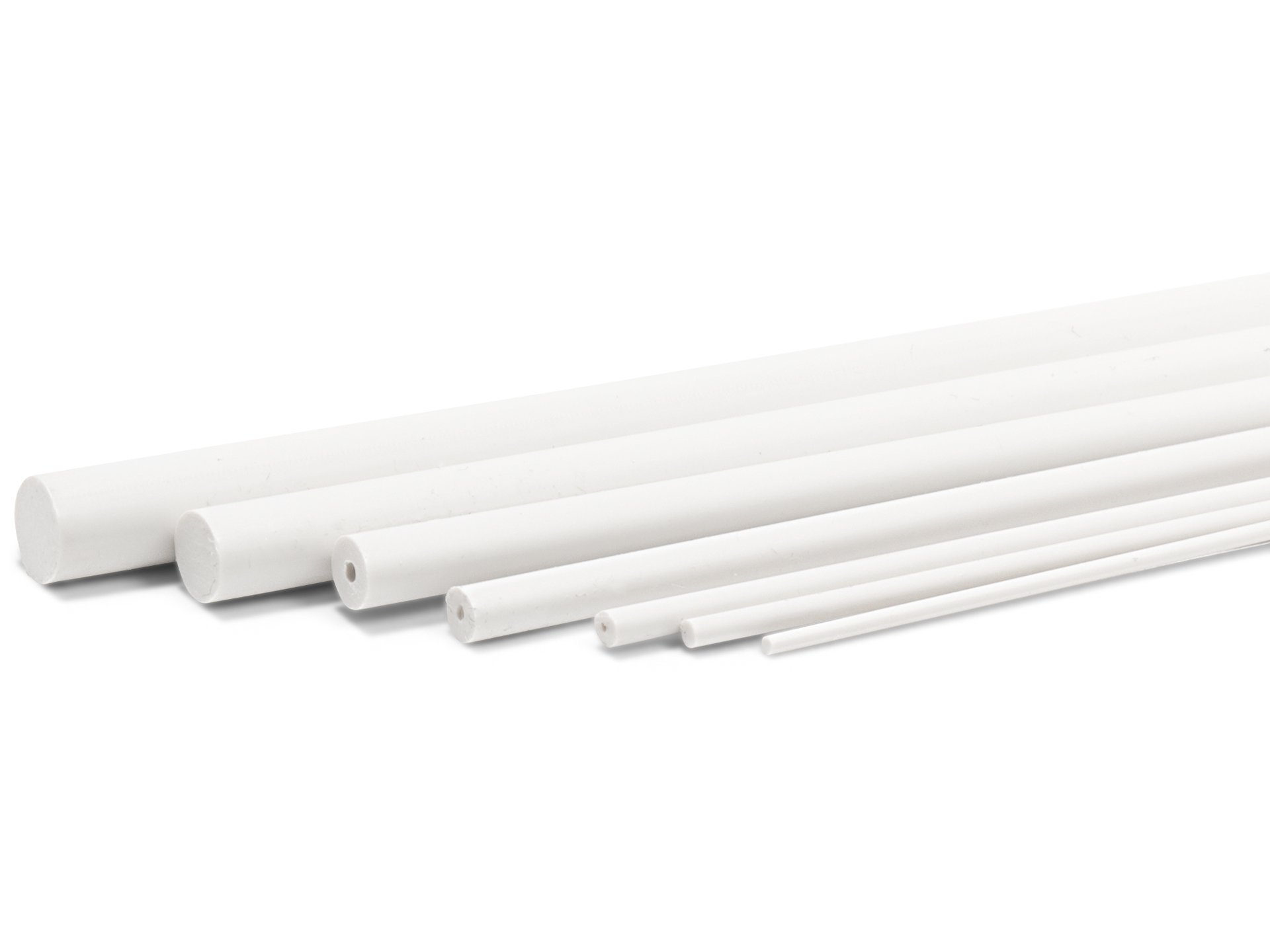 2 Stk Rund Stab Stange für Architekturmodellbau DIY ABS Kunststoff 6mm×20" Weiß 