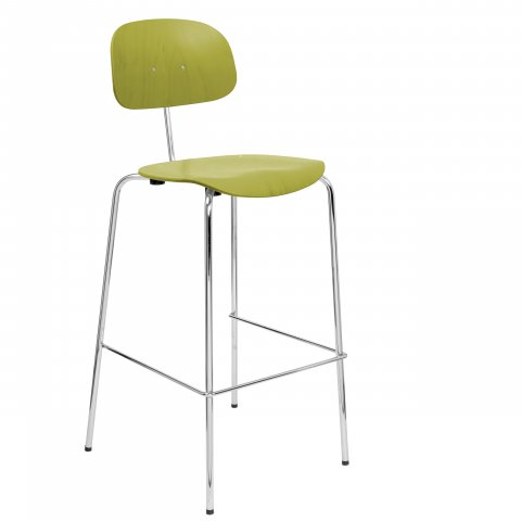 Bar stool 118 1120/765 x 430 x 395 mm, lime stained, chrome