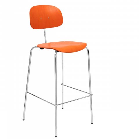Counterstuhl 118 1120/765 x 430 x 395 mm, orange gebeizt, chrom