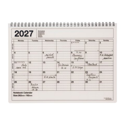 Mark's Tischkalender, spiralgebunden 2027, 262 x 192 mm, ivory