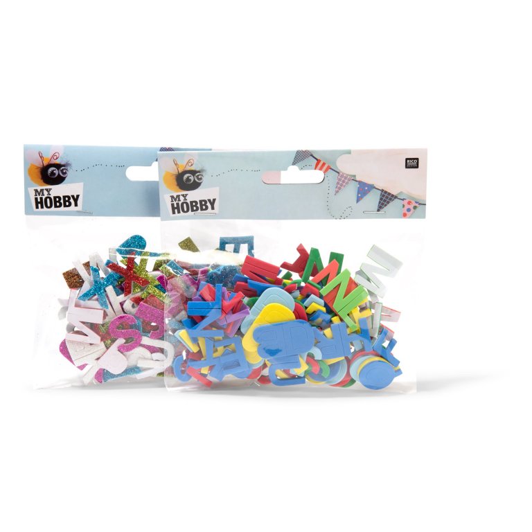 Moosgummi Buchstaben selbstklebend, bunt