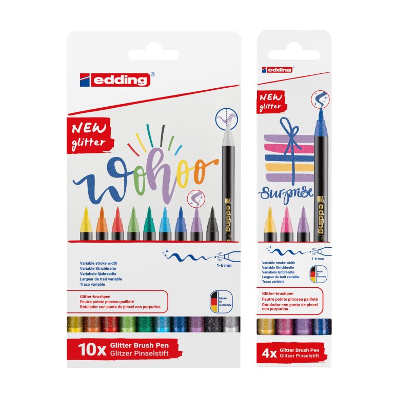 Edding 1340 Glitter Brush Pen, Set