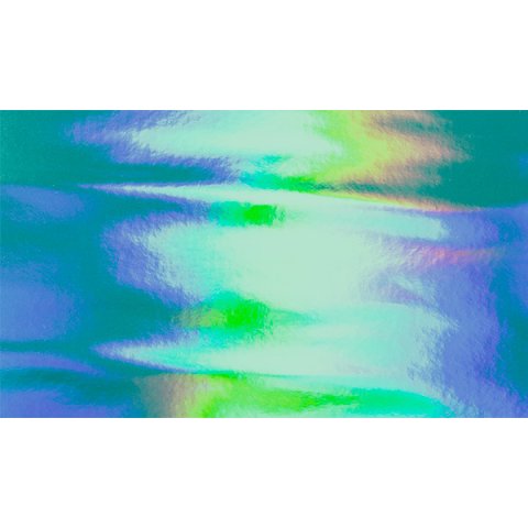 Kunstleder-Zuschnitt Holografik 66 x 45 cm, gerollt, blau