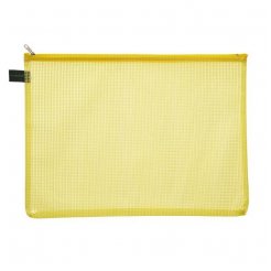 Borsa con zip in EVA colorata (senza PVC) 272 x 357 mm per DIN A4, giallo