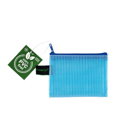 Bolsa con cremallera de color EVA (sin PVC) 92 x 128 mm para DIN A7, azul transparente