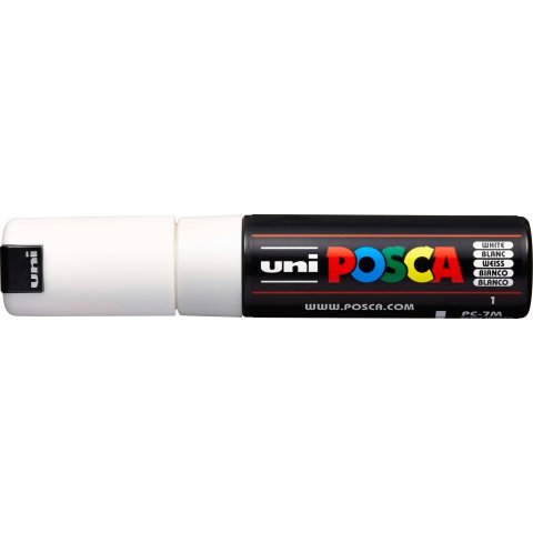 Uni Posca Marker PC-7M wide tip, 4.5 - 5.5 mm, white