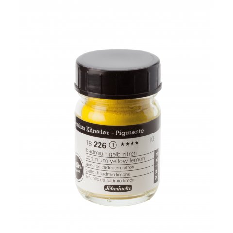 Pigmentos de artista Schmincke Extra Tarro de vidrio 50 ml, amarillo cadmio limón (226)