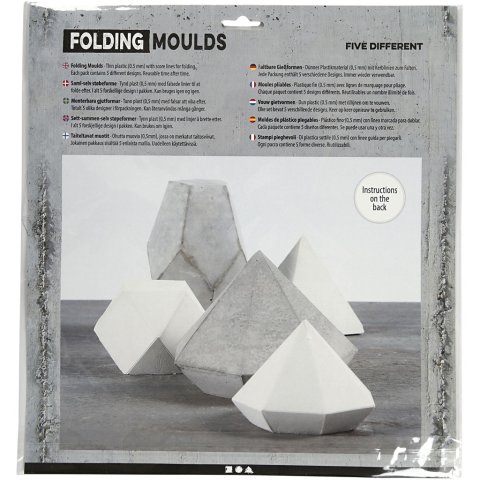 Foldable casting mould sheets set of 5, geometr. figures, th = 0,5 mm, transp.