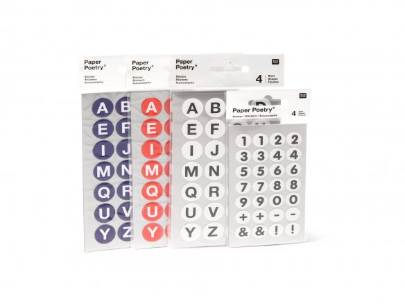 Klebe-Buchst./Zahlen Paper Poetry Office Sticker
