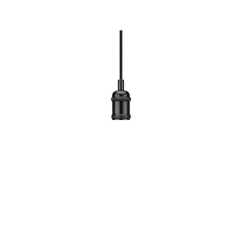Nordlux Avra pendant lamp black, E27, 2 m, fabric cable, black