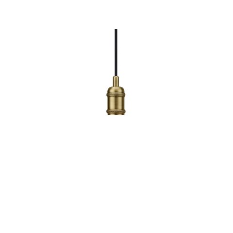 Nordlux Avra pendant lamp brass, E27, 2 m, fabric cable, black
