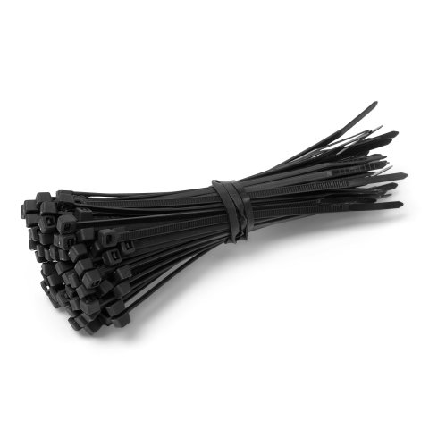 Juego de bridas para cables 150 x 2,5 mm, negro, 150 piezas