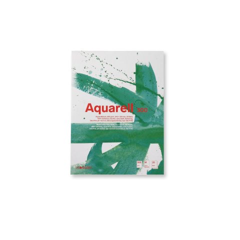 Modulor Aquarellblock Aquarell 300 g/m² naturweiß, 240 x 320 mm, M, 20 Blatt