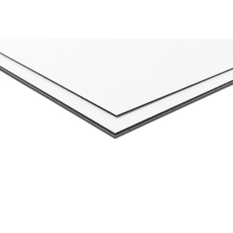 30x40cm Werbeschild Alu Verbundplatte Dibond Platten Zuschnitt weiß 3mm 