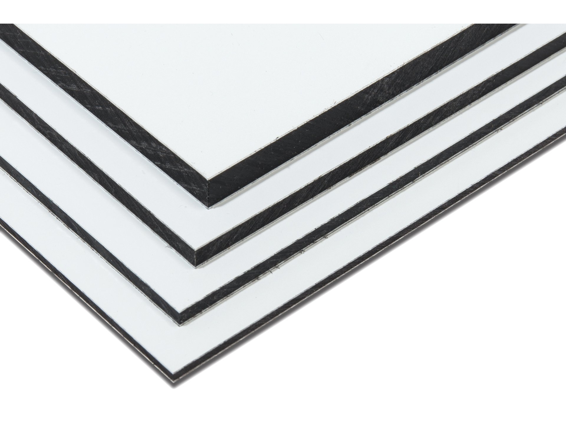 Deckschicht 0,3 mm DIBOND® Alu-Verbundplatte 4 mm weiß Zuschnitt 520 x 390 mm 
