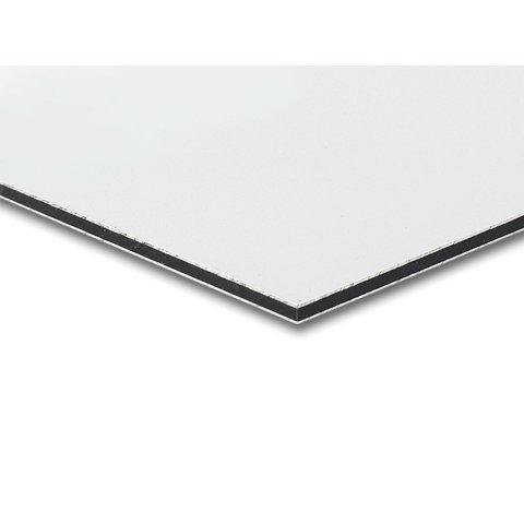 Dibond Alu/PE-Verbundplatte, weiß (Zuschnitt möglich) 2,0 x 1000 x 2050 mm, platinweiss (RAL 9016)