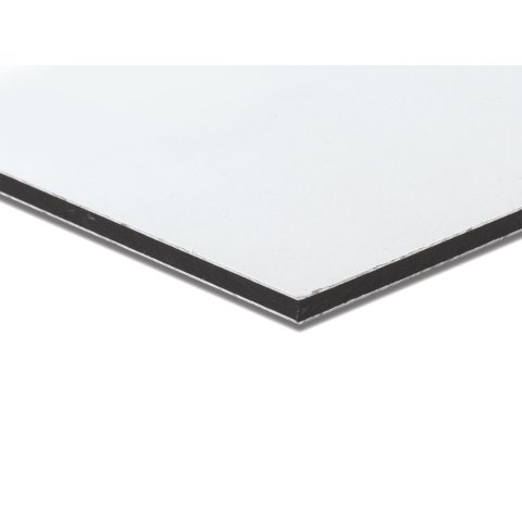Dibond Alu/PE-Verbundplatte, weiß (Zuschnitt möglich) 3,0 x 1000 x 2050 mm, platinweiss (RAL 9016)