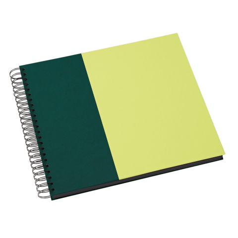 Album a spirale Semikolon Cutting Edge, interno nero 37,5 x 30,1 x 3,5 cm, kiwi foresta