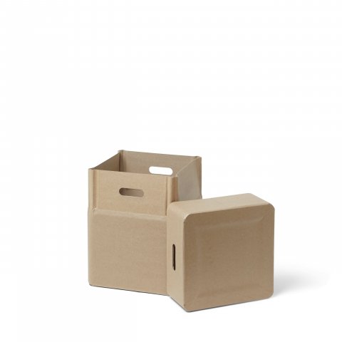 Square hard paper drum 370 x 370 x 460 mm, 55 l, with lid and handles