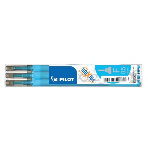 Refill for Pilot Frixion rollerball pens lead 0,5, line width 0,30 mm, set of 3, light blue