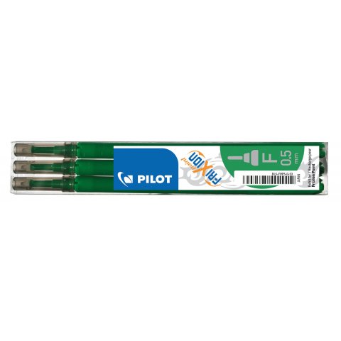 Refill for Pilot Frixion rollerball pens lead 0,5, line width 0,30 mm, set of 3, green