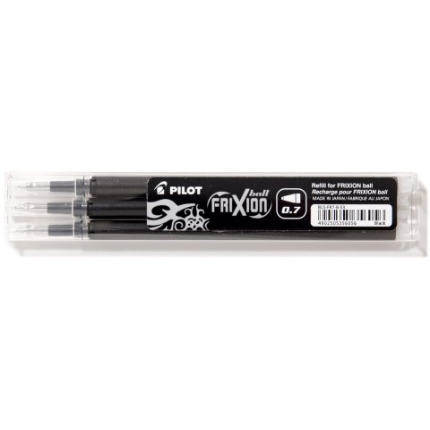 Refill for Pilot Frixion rollerball pens w = 0,4 mm, set of 3, black (BLS-FR7-S3 001)