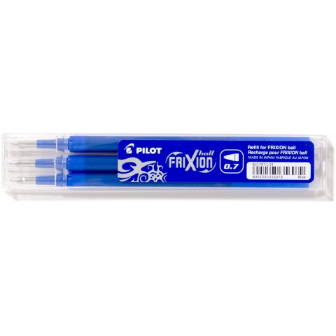 Refill for Pilot Frixion rollerball pens w = 0,4 mm, set of 3, blue (BLS-FR7-S3 003)