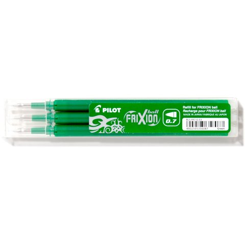 Refill for Pilot Frixion rollerball pens w = 0,4 mm, set of 3, green (BLS-FR7-S3 004)