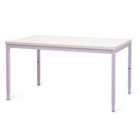 Modulor Tisch M für Kinder, eislila Melaminplatte hellb., Kante hellb., 25x680x1200mm