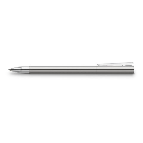 Faber-Castell Neo Slim ink roller metal barrel, stainless steel, glossy