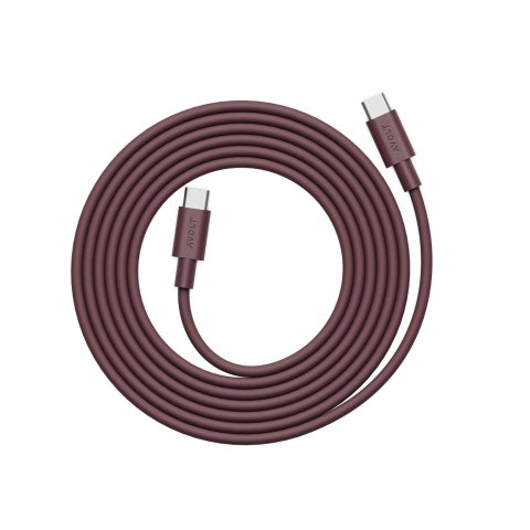 Avolt x Bauhaus Archive Cable 1, USB-C a USB-C 2 m, máx. 60 W, cable de silicona, rojo mora