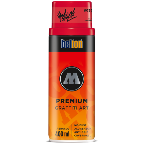 Molotov Spray Paint Belton Premium tarro 400 ml, MAD C rojo cereza (032)