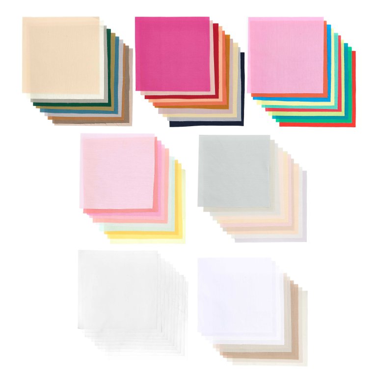 Blank fabric sections made from 100 % cotton