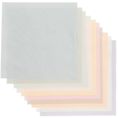 Stoffabschnitte blanko aus 100 % Baumwolle 10 St. je 20 x 20 cm, 123 g/m², pastell