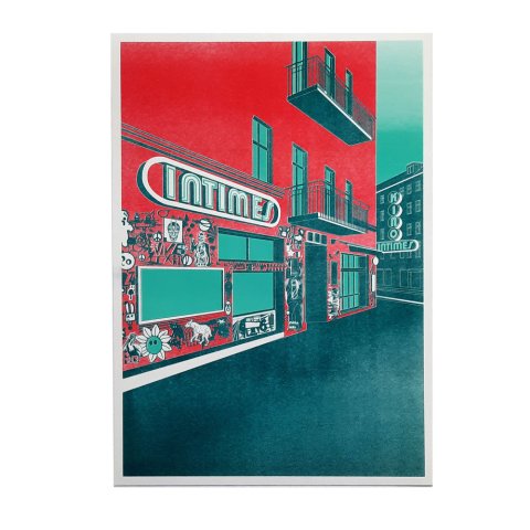 S.Value Riso Art Print 210 x 297 mm, DIN A4, Intimes, red/teal