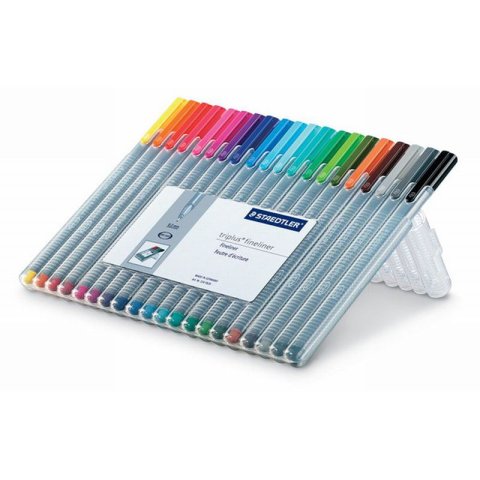 Staedtler Fineliner Triplus, Set 20 Stifte im Hartplastiketui
