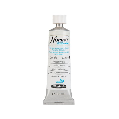 Schmincke Acuarela Óleo Norma Azul Tubo metálico 35 ml, blanco mixto (120)