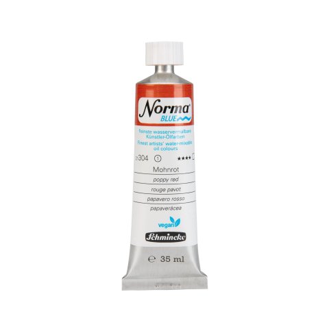 Schmincke Acuarela Óleo Norma Azul Tubo metálico 35 ml, rojo amapola (304)