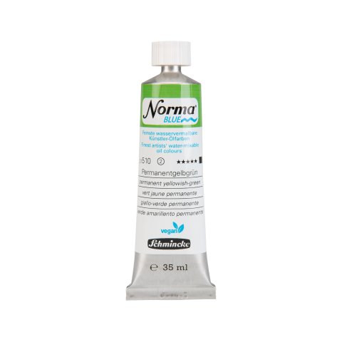 Schmincke watercolor oil paint Norma Blue Metal tube 35 ml, permanent yellow green (510)