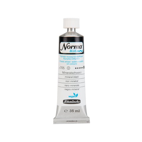Schmincke watercolor oil paint Norma Blue Metal tube 35 ml, mineral black (705)